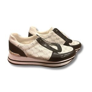 Michael Kors Women's Monogram Black and White Sneakers